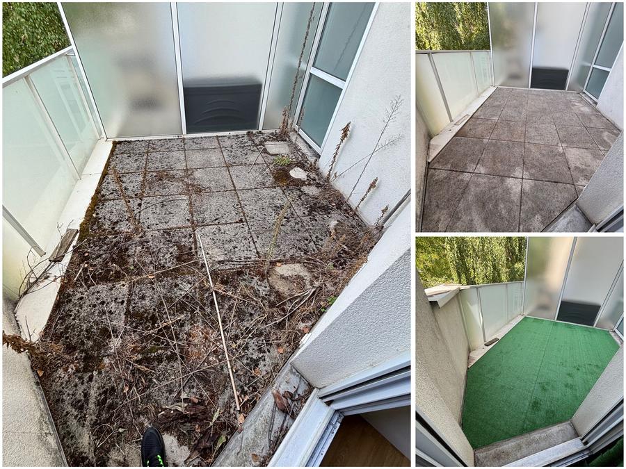 Nettoyage balcon extérieur avant et après — ETMA Nettoyage 71